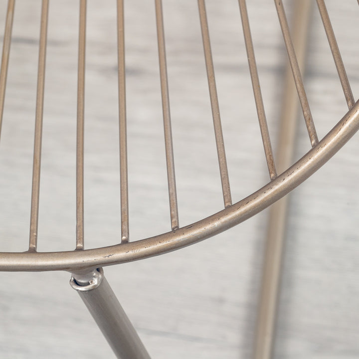 ラウンジチェア座面高36cmワイヤーワイドチェアアンティーク調ミーチェ