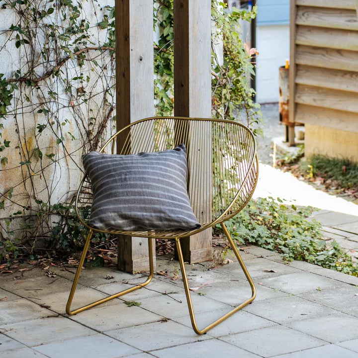 ラウンジチェア座面高36cmワイヤーワイドチェアアンティーク調ミーチェ