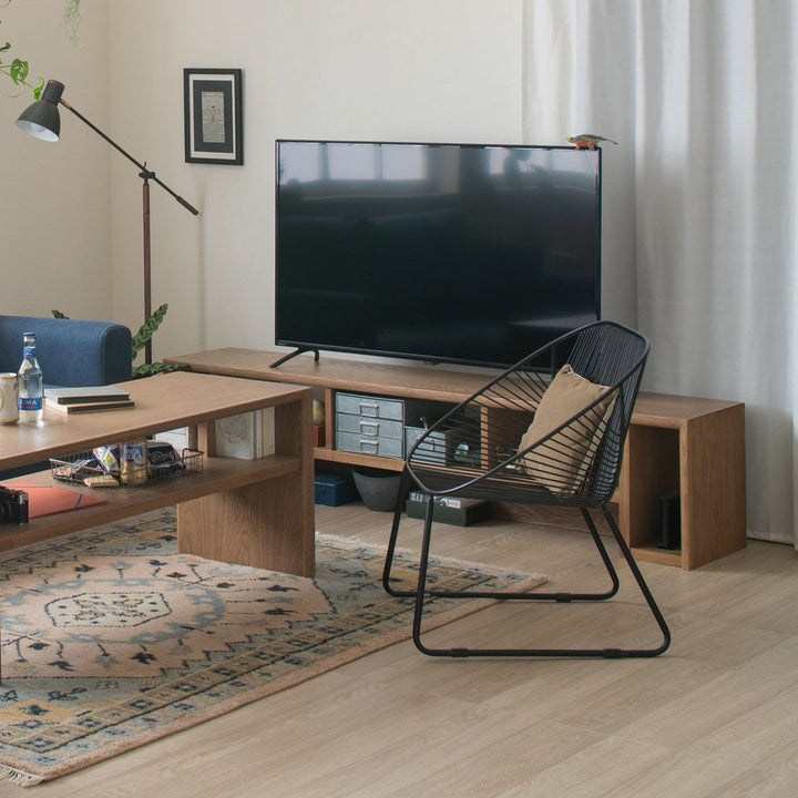 ラウンジチェア座面高36cmワイヤーワイドチェアアンティーク調ミーチェ