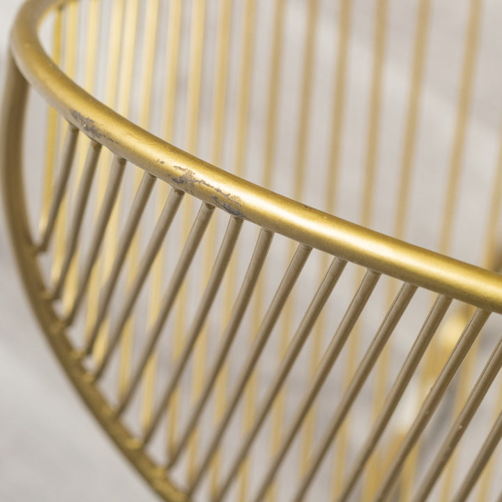 ラウンジチェア座面高36cmワイヤーワイドチェアアンティーク調ミーチェ