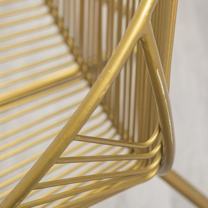 ラウンジチェア座面高36cmワイヤーワイドチェアアンティーク調ミーチェ