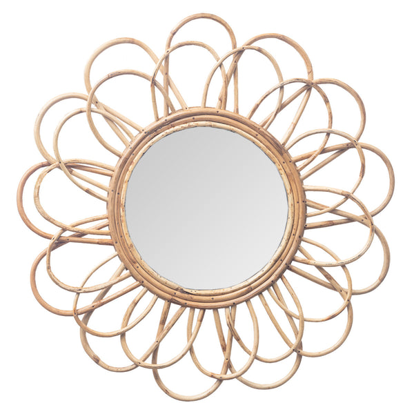 ウォールミラーラタン57cmペタル