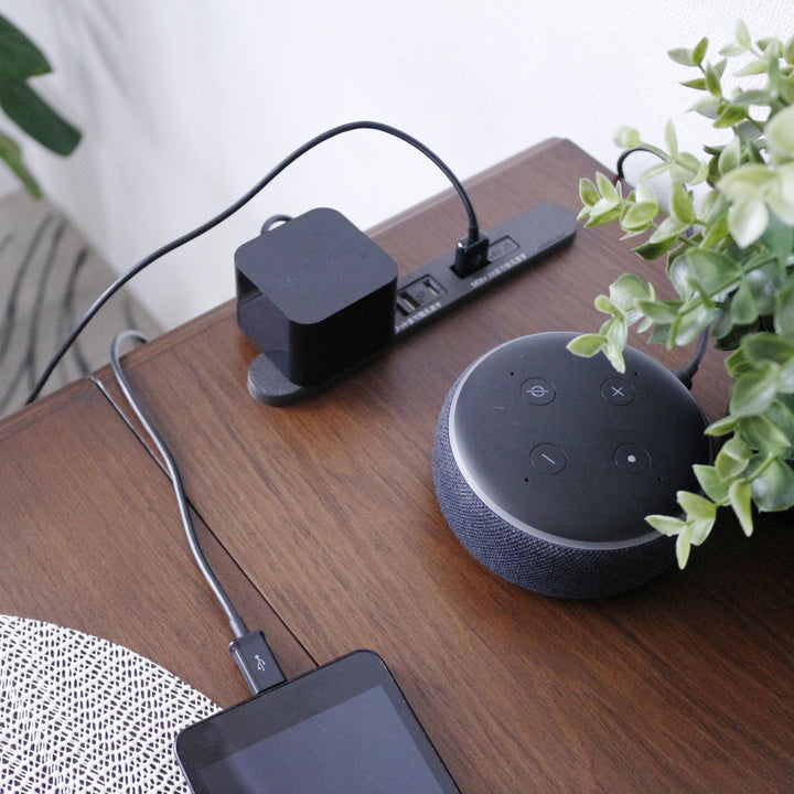 ダイニングテーブル2人用折りたたみ幅31～135cmバタフライUSB付コンセント