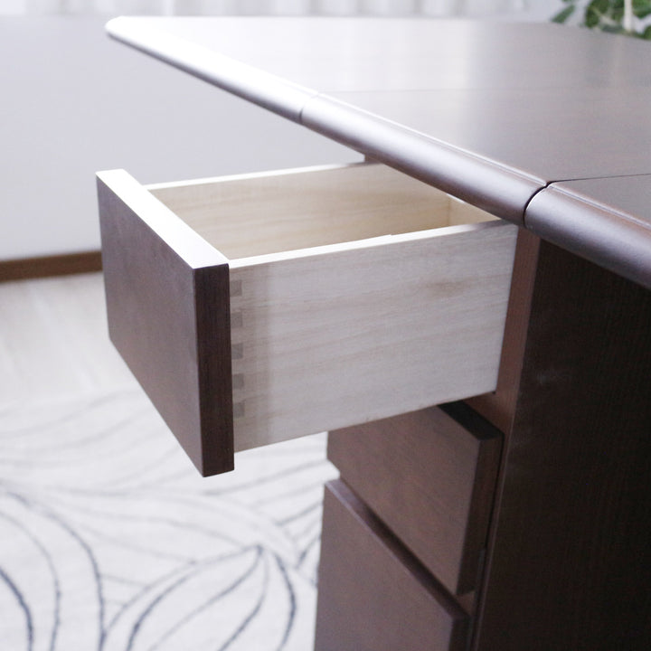 ダイニングテーブル2人用折りたたみ幅31～135cmバタフライUSB付コンセント