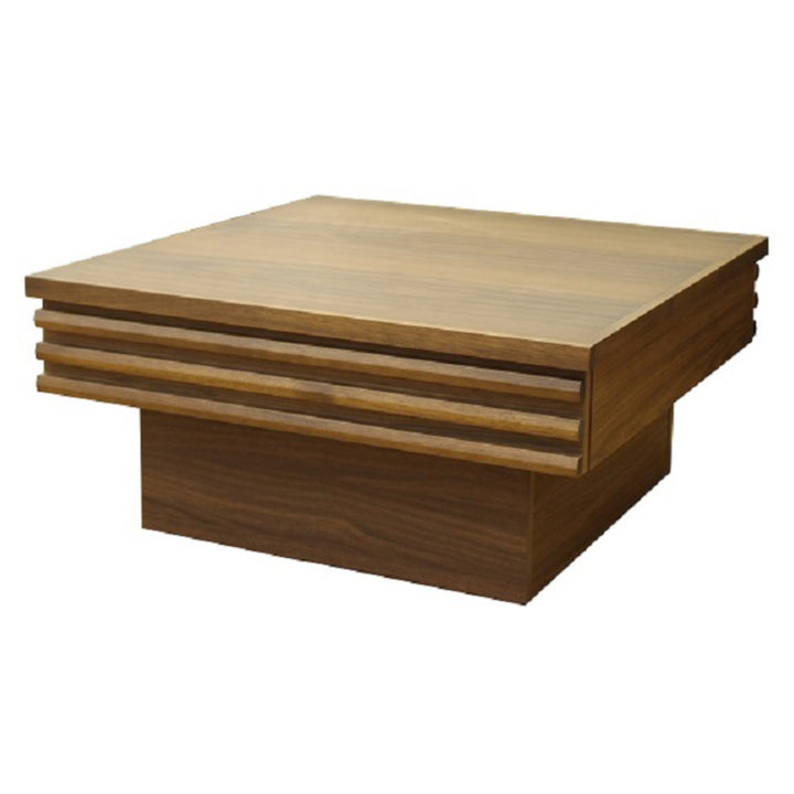 リビングテーブル高さ37cm天板正方形引出し付センターテーブル