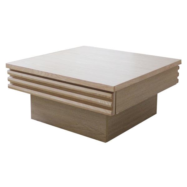 リビングテーブル高さ37cm天板正方形引出し付センターテーブル