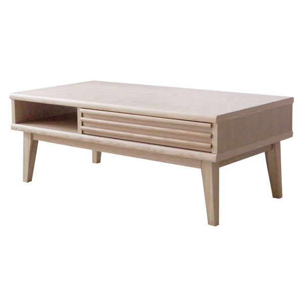 リビングテーブル高さ38cm天板長方形引出し付センターテーブル