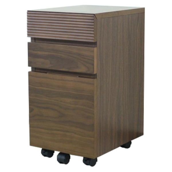 デスクワゴン3段キャスター付き幅30cm天然木