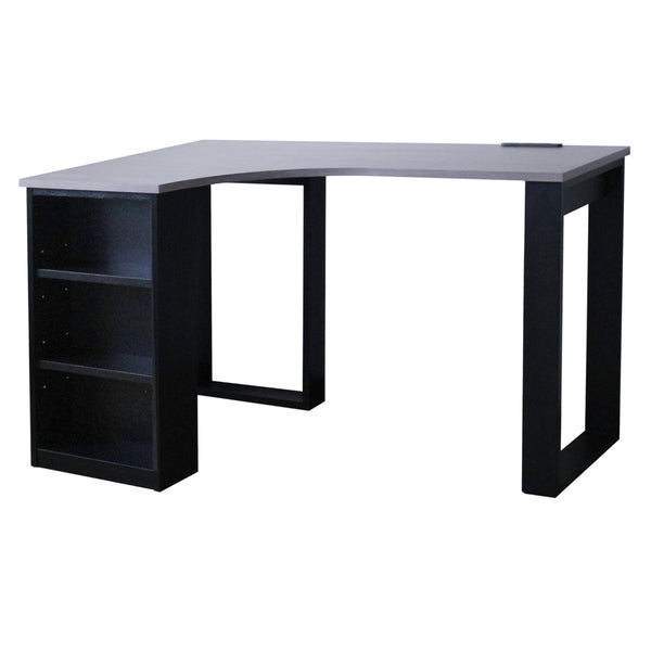 ワークデスク幅135cmコーナーデスクUSB付コンセント収納棚付