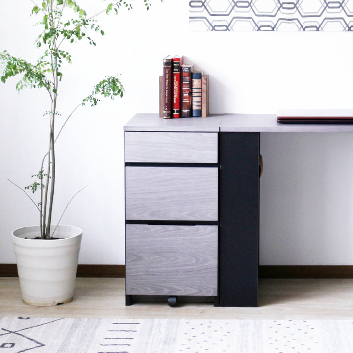 デスクワゴン3段キャスター付幅40cm