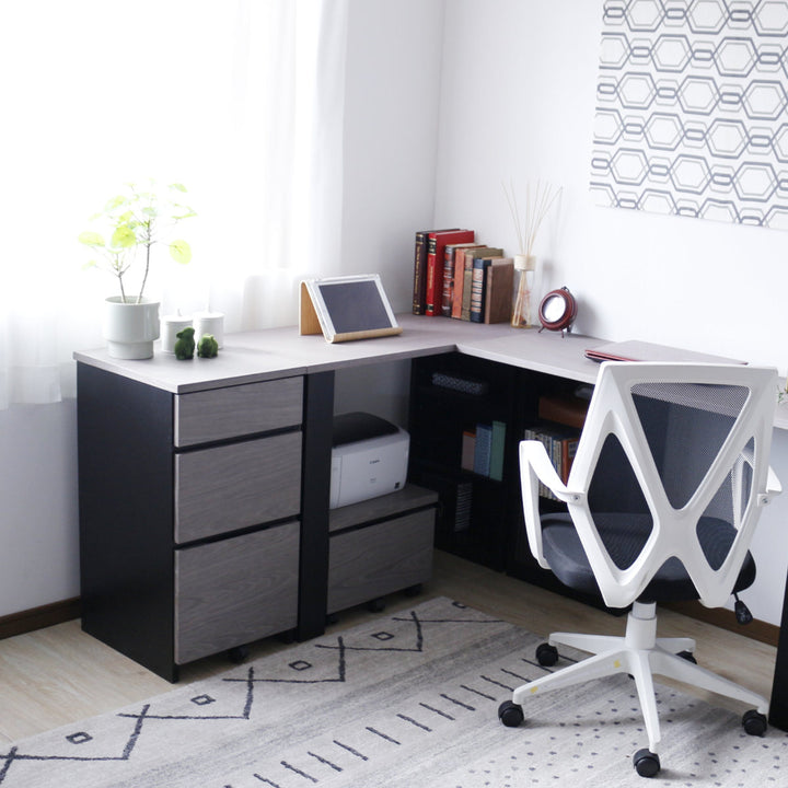 デスクワゴン3段キャスター付幅40cm