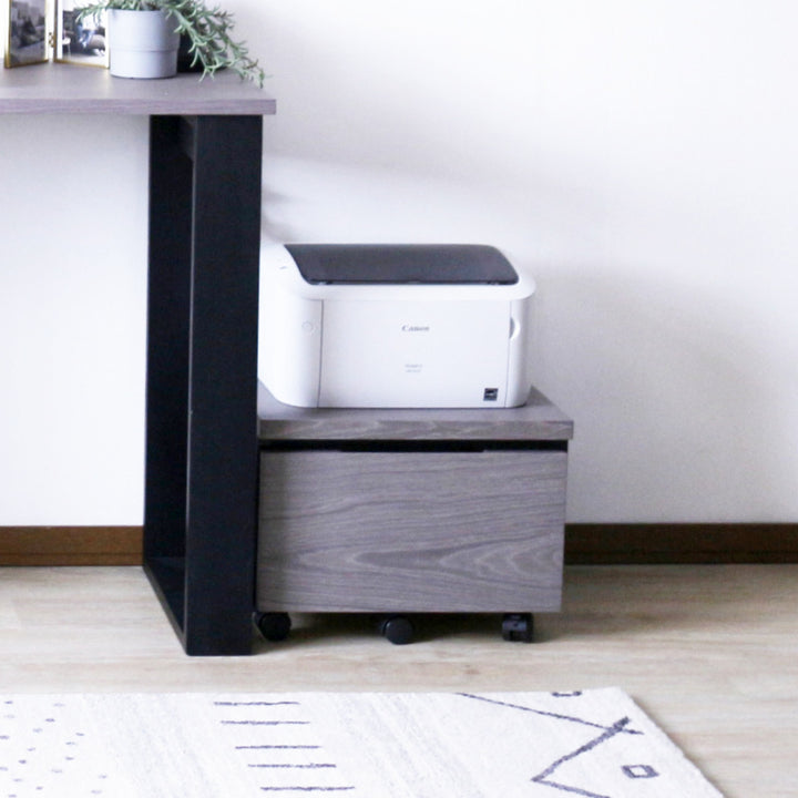 プリンターワゴン幅43cm引出し付キャスター付