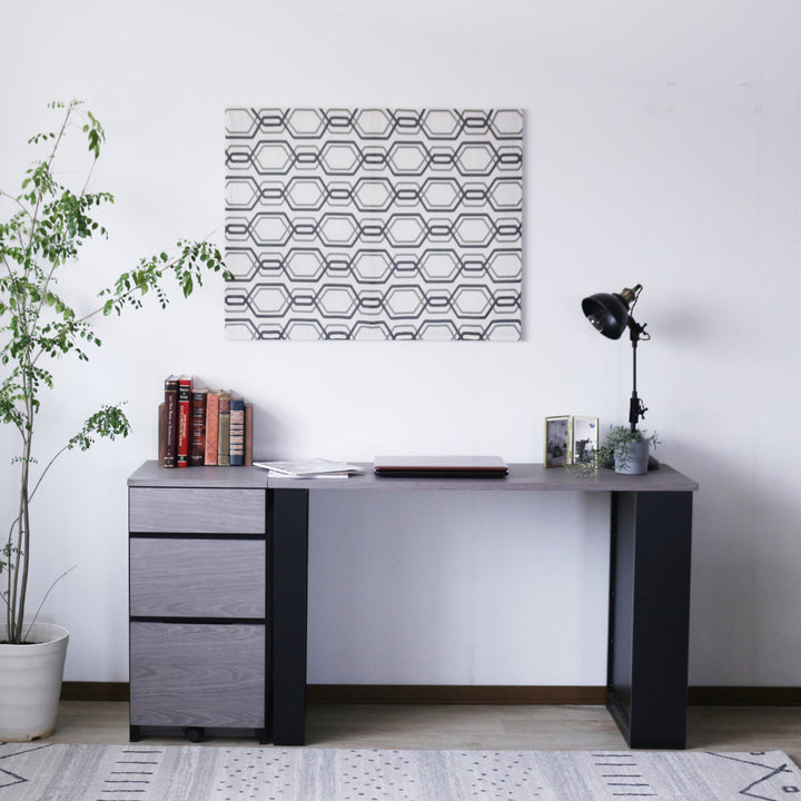 ワークデスク幅120cm収納棚付