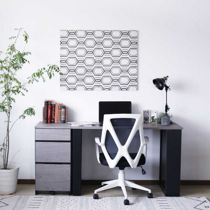 ワークデスク幅120cm収納棚付