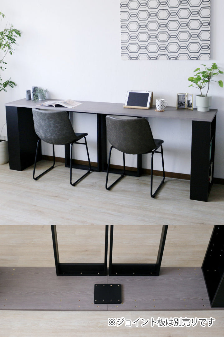 ワークデスク幅120cm収納棚付