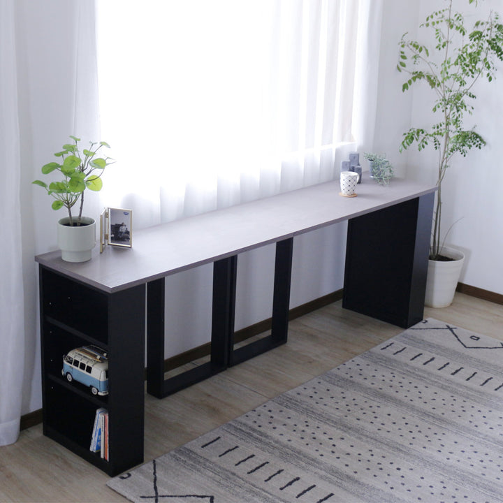 ワークデスク幅120cm収納棚付