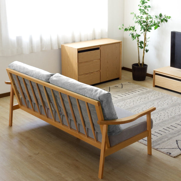 ソファ3人掛け幅180cmブラウンフレーム