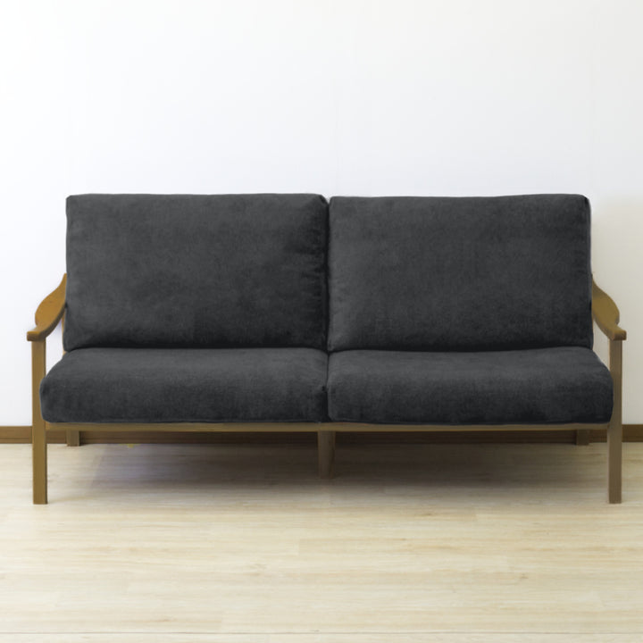 ソファ3人掛け幅180cmブラウンフレーム