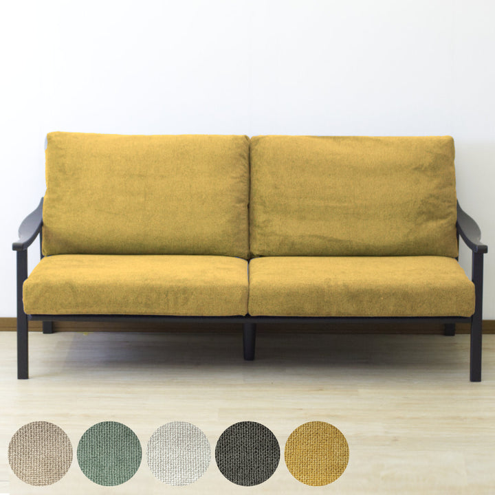 ソファ3人掛け幅180cmブラックフレーム