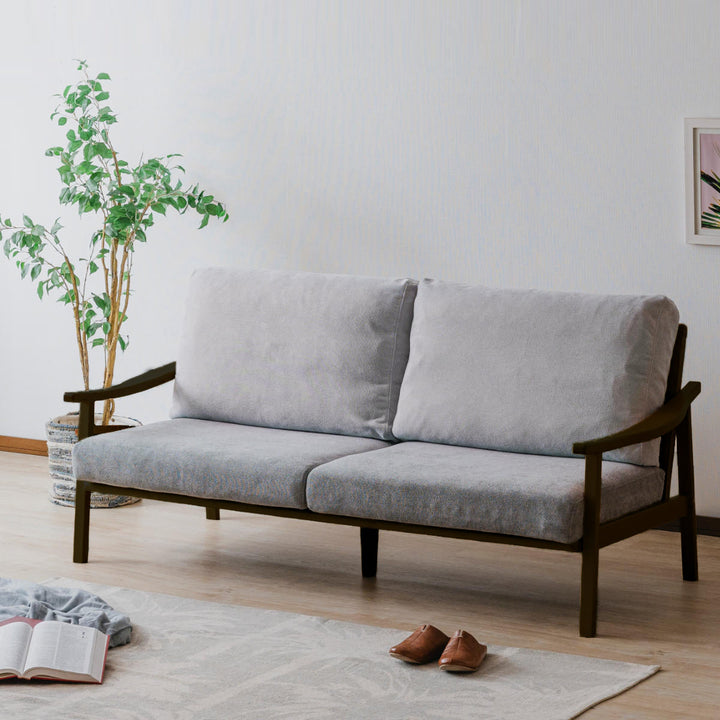 ソファ3人掛け幅180cmブラックフレーム