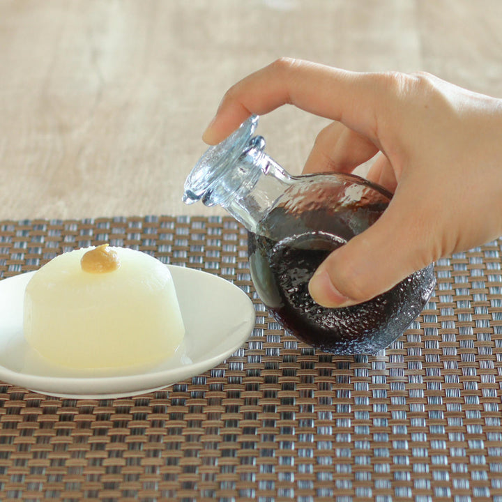 醤油差し100mlガラス製かすりねじ式醤油注ぎ廣田硝子日本製