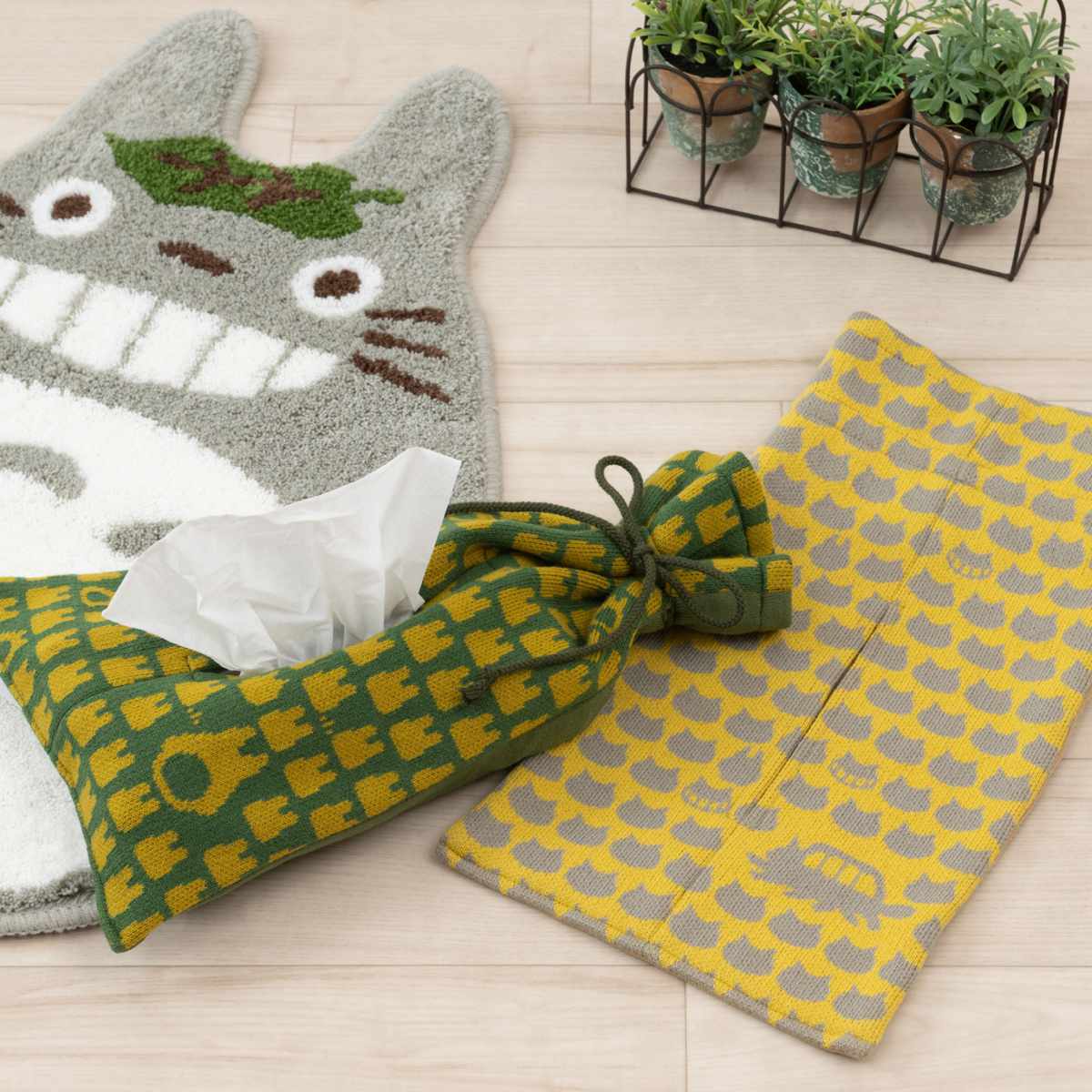 専用出品　ティッシュケース(モチーフ×1 ムジ×1) ティッシュケース となりのトトロ 魔女の宅急便 ニットティッシュ