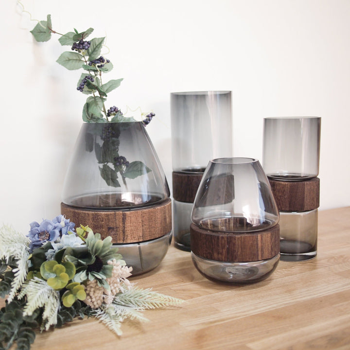 花瓶ガラスベースフォグウッドトールL