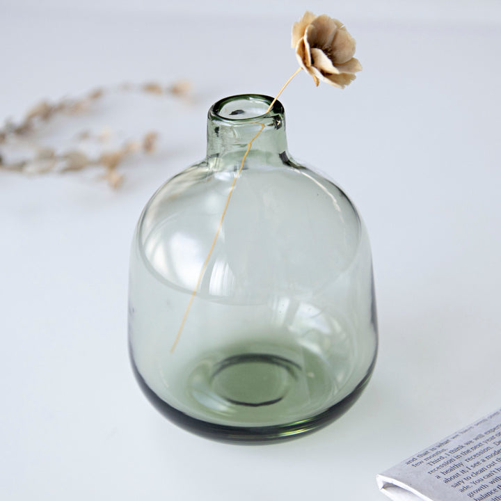 花瓶ガラスベースミスルトーラウンドミドル