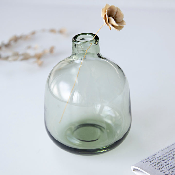 花瓶ガラスベースミスルトーラウンドミドル