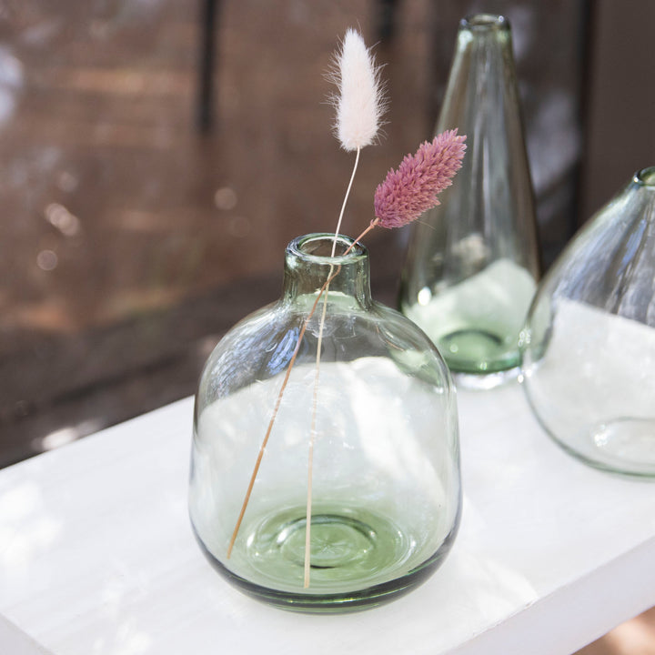 花瓶ガラスベースミスルトーラウンドミドル