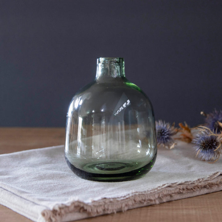 花瓶ガラスベースミスルトーラウンドミドル