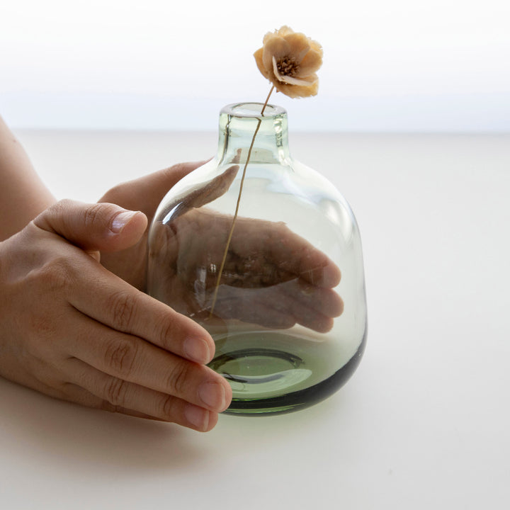 花瓶ガラスベースミスルトーラウンドミドル