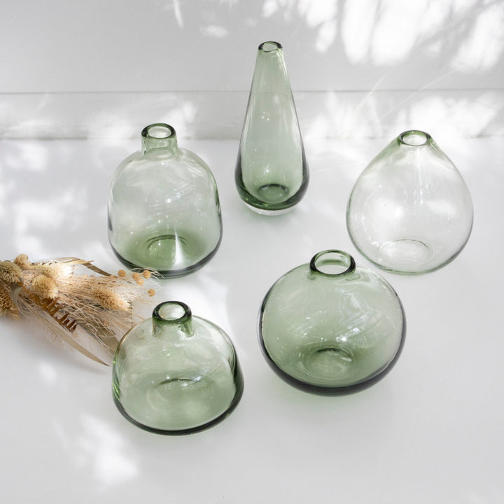 花瓶ガラスベースミスルトーラウンドミドル