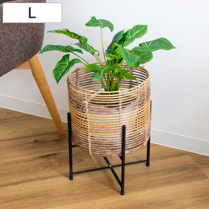 鉢カバートークラウタフェイクPEPPスタンド付きバスケットラウンドL