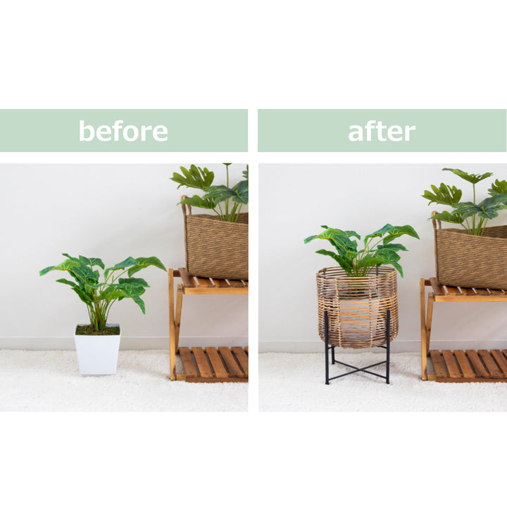 鉢カバートークラウタフェイクPEPPスタンド付きバスケットラウンドL