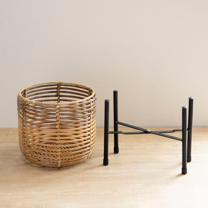 鉢カバートークラウタフェイクPEPPスタンド付きバスケットラウンドL