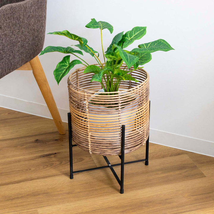 鉢カバートークラウタフェイクPEPPスタンド付きバスケットラウンドL