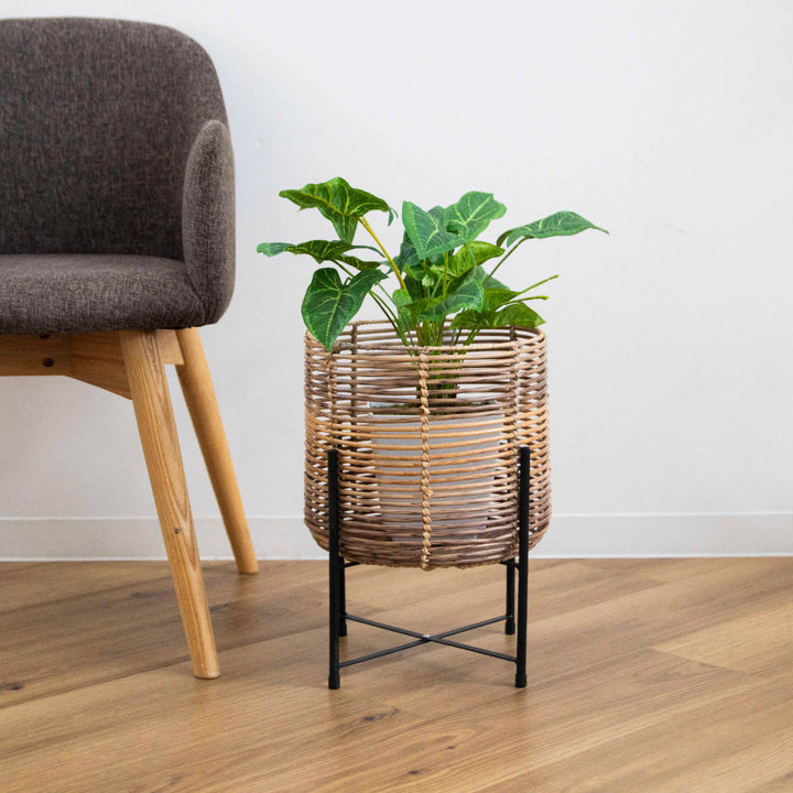 鉢カバートークラウタフェイクPEPPスタンド付きバスケットラウンドL