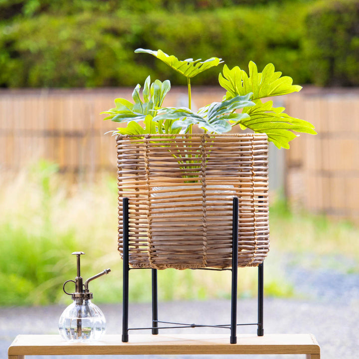 鉢カバートークラウタフェイクPEPPスタンド付きバスケットラウンドL