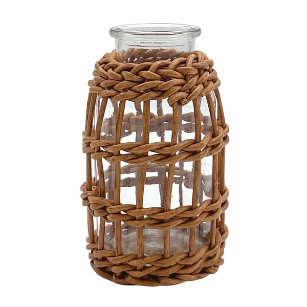 花瓶ヴァスフェイクPE柳フラワーベースミルク瓶型