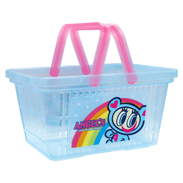 かごバスケットエンジェルブルークリアキャラバスケット幅24.9×奥行18×高さ13cm
