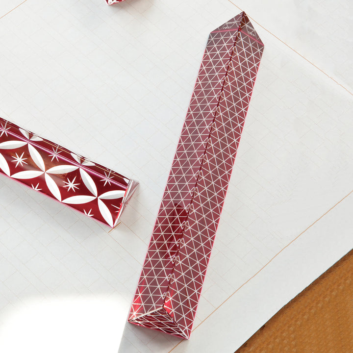 廣田硝子文鎮ペーパーウェイト漆硝子文鎮矢来柄七宝柄あられガラス