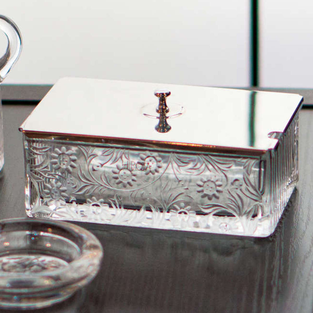 希少！　バーレイ　キャリコ　バターケース イギリス食器 Burleigh ブルーキャリコ ティットビット（箱入り