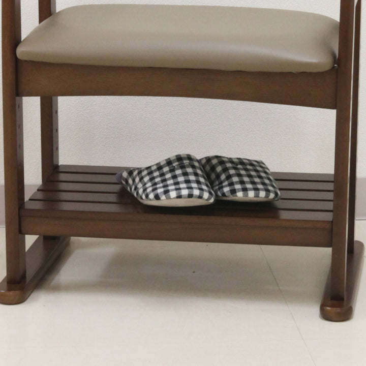 高座椅子座面高40cm収納棚付サポートチェアクレソン