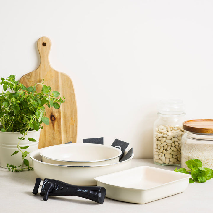 GREENPANクリックシェフフライパン5点セット着脱ハンドル付き