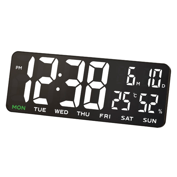 置き時計ホワイトアワー置掛兼用デジタル時計LEDMAG温湿度計付き