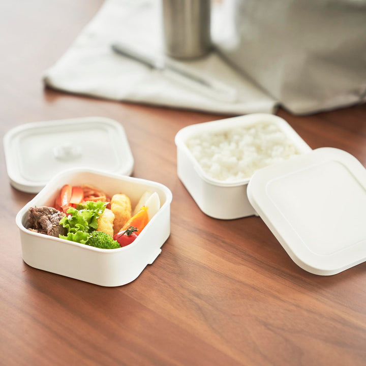 山崎実業tower冷凍ごはん容器＆バルブ付き密閉ランチボックスセットタワー