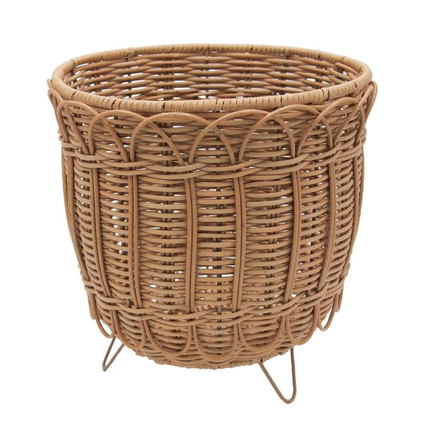 鉢カバーフラワーポットブルーメフェイクPEラタンスタンドバスケットL