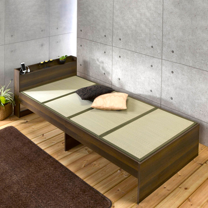 畳ベッドシングル宮棚2口コンセント付