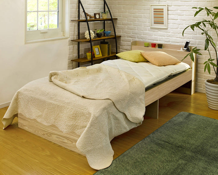 畳ベッドシングル宮棚2口コンセント付